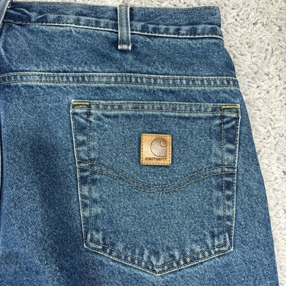 Carhartt Jeans Mens 35 x 30 Flannel Lined Relaxed Style B172 DST Work Utility - Picture 4 of 5